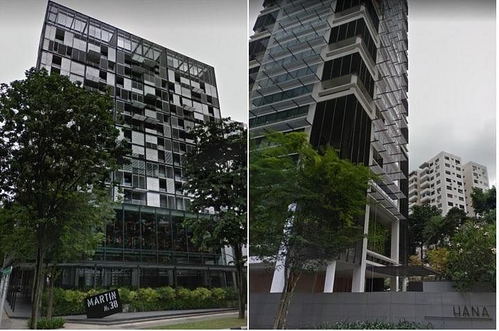 科瑞·希尔建筑所在新加坡的设计项目包括：得奖的马丁路39号（左图），以及汤林生路的Hana高档住宅。（互联网）