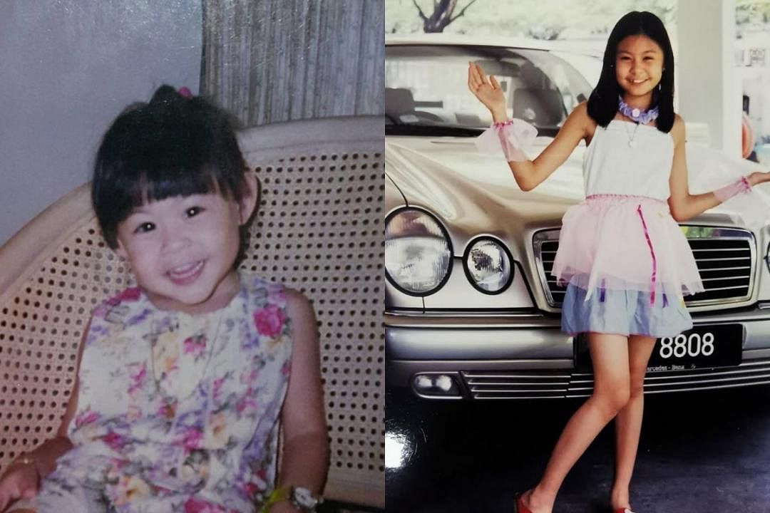 左图： 陈楚寰小时候样子甜美可爱。右图：她自爆小时候性格内向和害羞。（受访者提供）