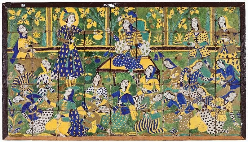 18世纪伊朗萨法维时期的瓷板第一次展出，描绘先知美男子优素福的颠倒众生。