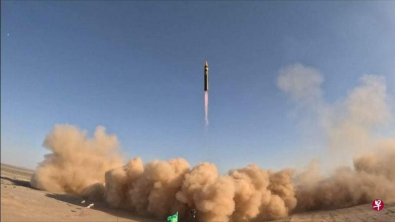伊朗成功试射一枚射程2000公里的弹道导弹。（法新社）