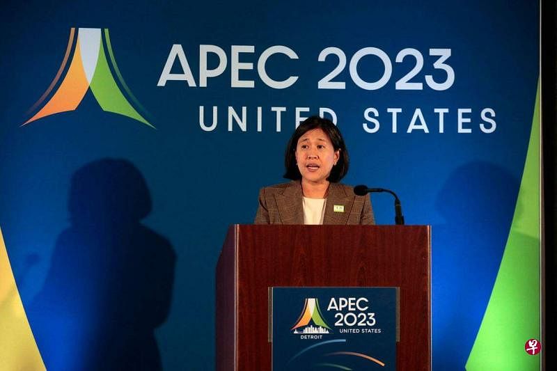 作为东道主的美国贸易代表戴琪26日发表主席声明，对APEC贸易部长会议进行总结，强调此次会议的重点是包容性、应对气候变化和可持续性。（法新社）