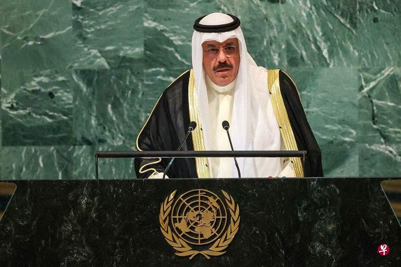 艾哈迈德将负责组建新内阁，并由他正式通知国民议会。照片摄于去年9月22日，艾哈迈德在第77届联合国大会发表讲话。（路透社）