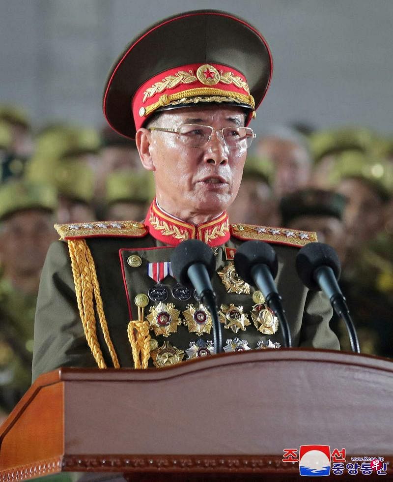 朝鲜国防部长强纯男被韩国列入最新的对朝单边制裁名单。（路透社）