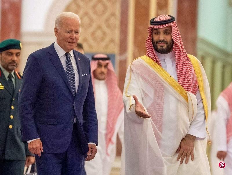 美国总统拜登和沙特王储穆罕默德10月24日通电话，讨论以哈局势。（路透社）