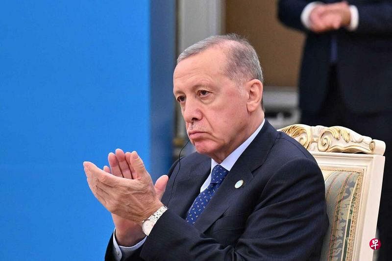 11月3日，土耳其总统埃尔多安在哈萨克斯坦首都阿斯塔纳（Astana）出席突厥语国家组织国家元首理事会第十届峰会。（法新社）