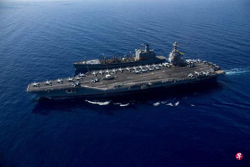 哈马斯2023年10月7日突袭以色列南部后，美国海军把杰拉尔德·福特号派往东地中海保护以色列。（路透社）