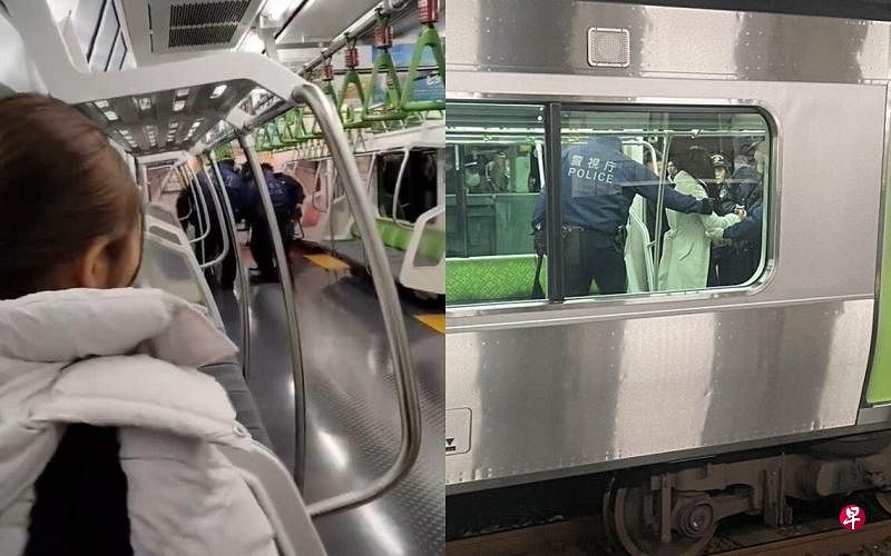 据报道，东京秋叶原站停靠的一列火车上，相信有四人被刺伤。（取自社交平台X）