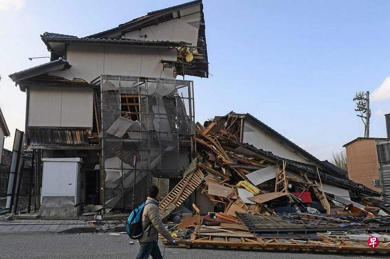 1月6日，日本能登半岛地震在石川县造成的死亡人数升至126人。（法新社）