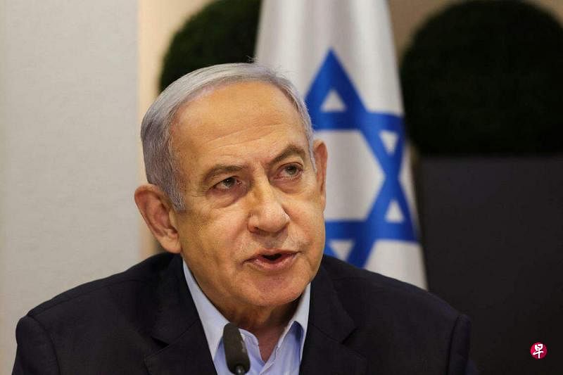据以色列媒体报道，以总理内坦亚胡与人质家属对话时，批评参与斡旋工作的卡塔尔难搞。（法新社）