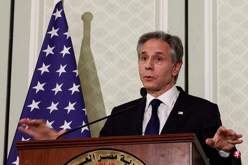美国国务卿布林肯星期四（3月21日）在开罗说，要实现加沙停火仍有困难，但他相信这个目标是可能实现的。（路透社）