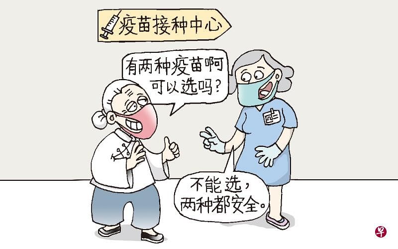 漫画 冠病疫苗安全有效 早报