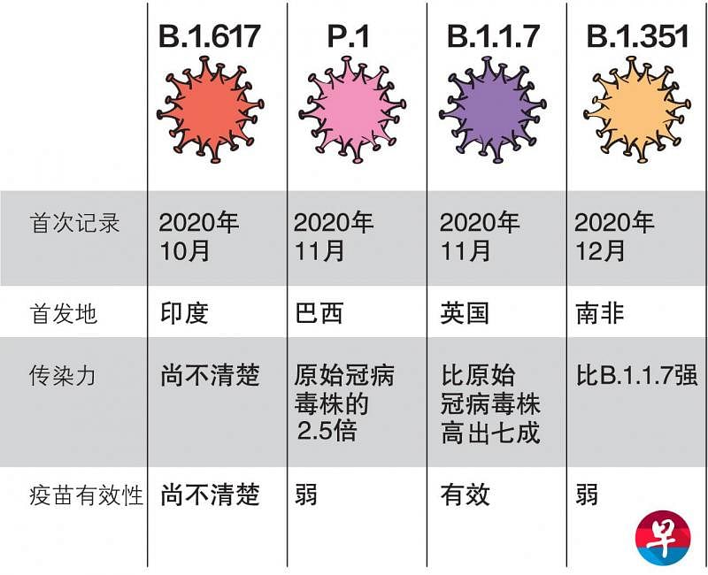 一文读懂当下最具威胁的冠病变种毒株 早报